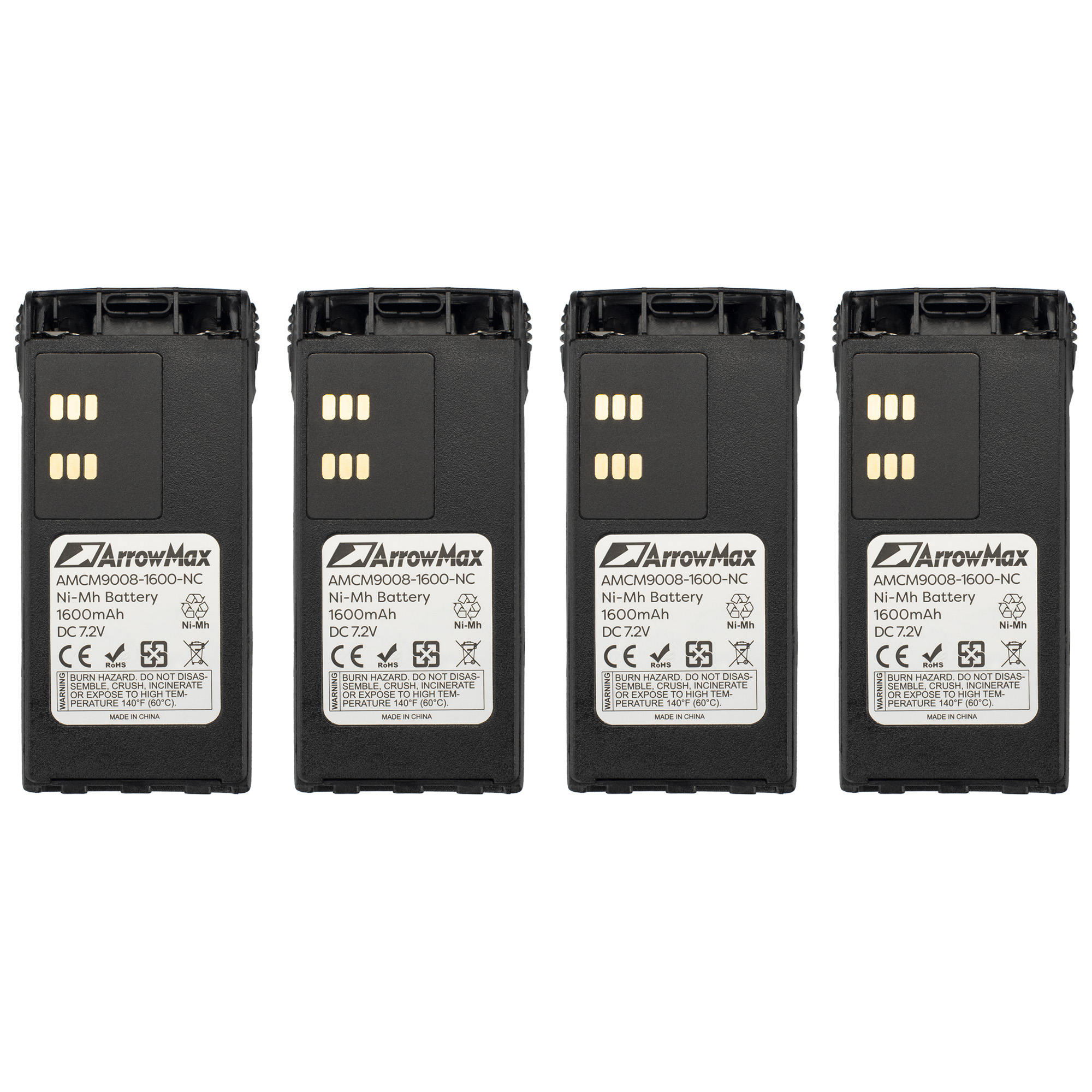 4 pcs 1600mAh HNN9008A HNN9009A Battery for Motorola HT750 HT1250